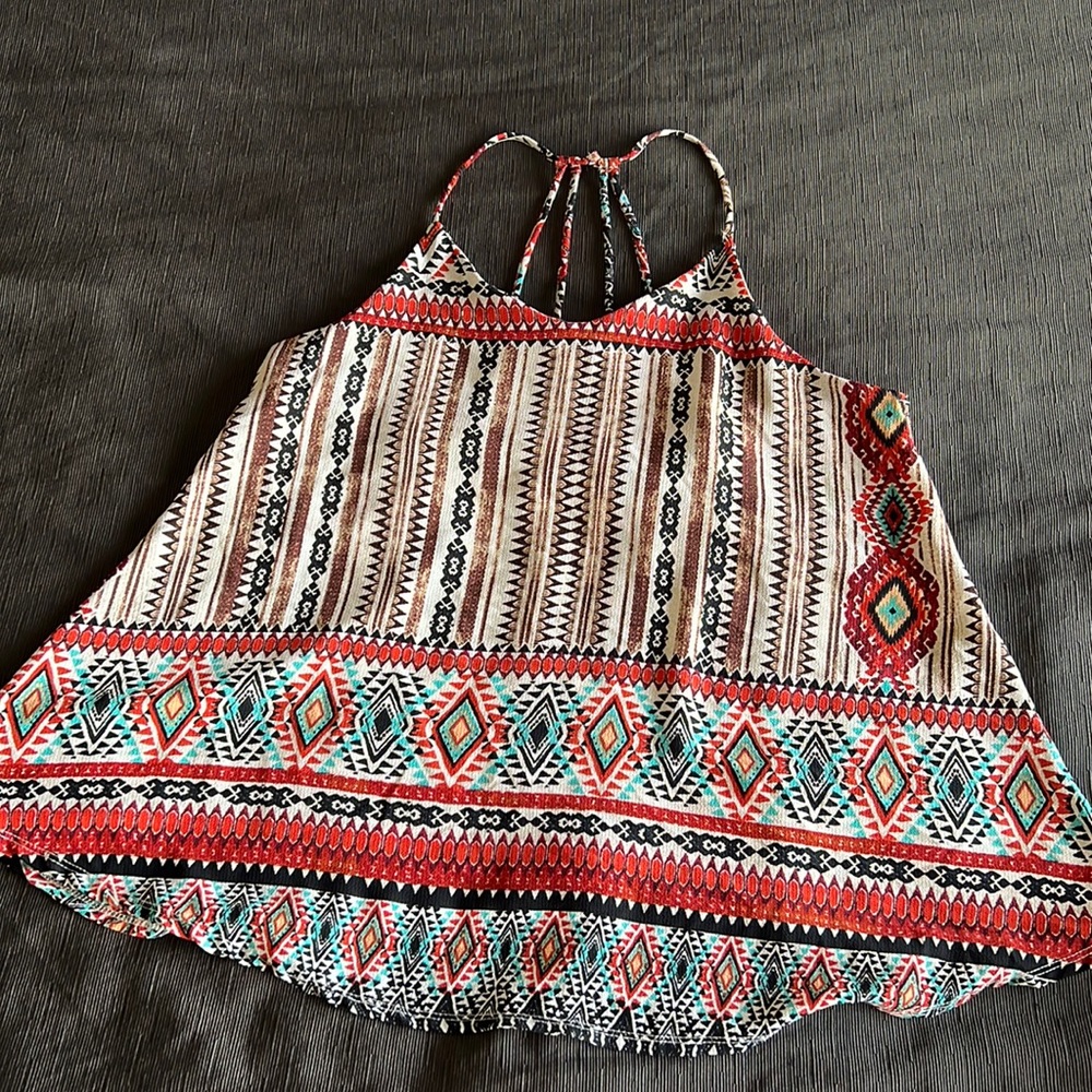 Flowy western top